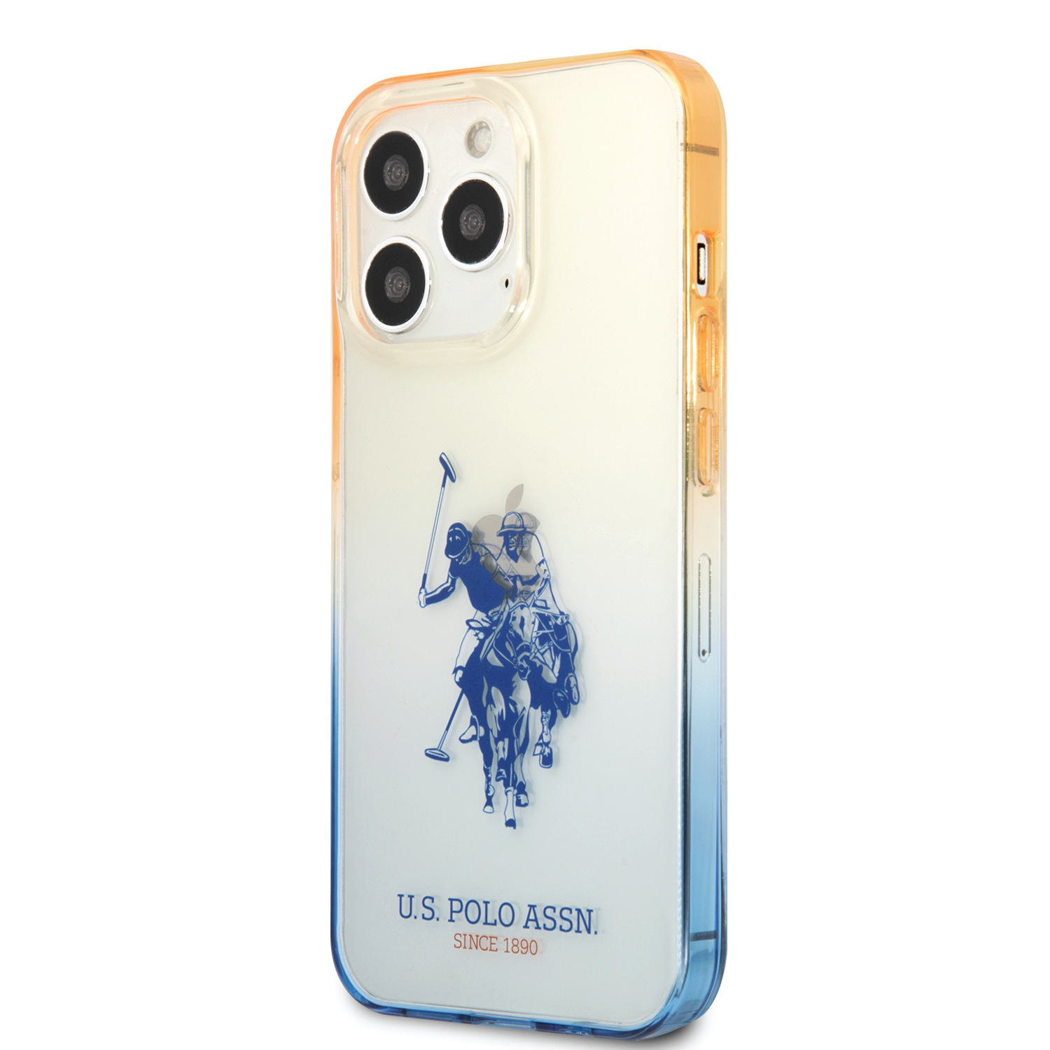 USPA PC/TPU Case With Dyed Bumper & Horse Logo For iPhone 14 Pro - Orange