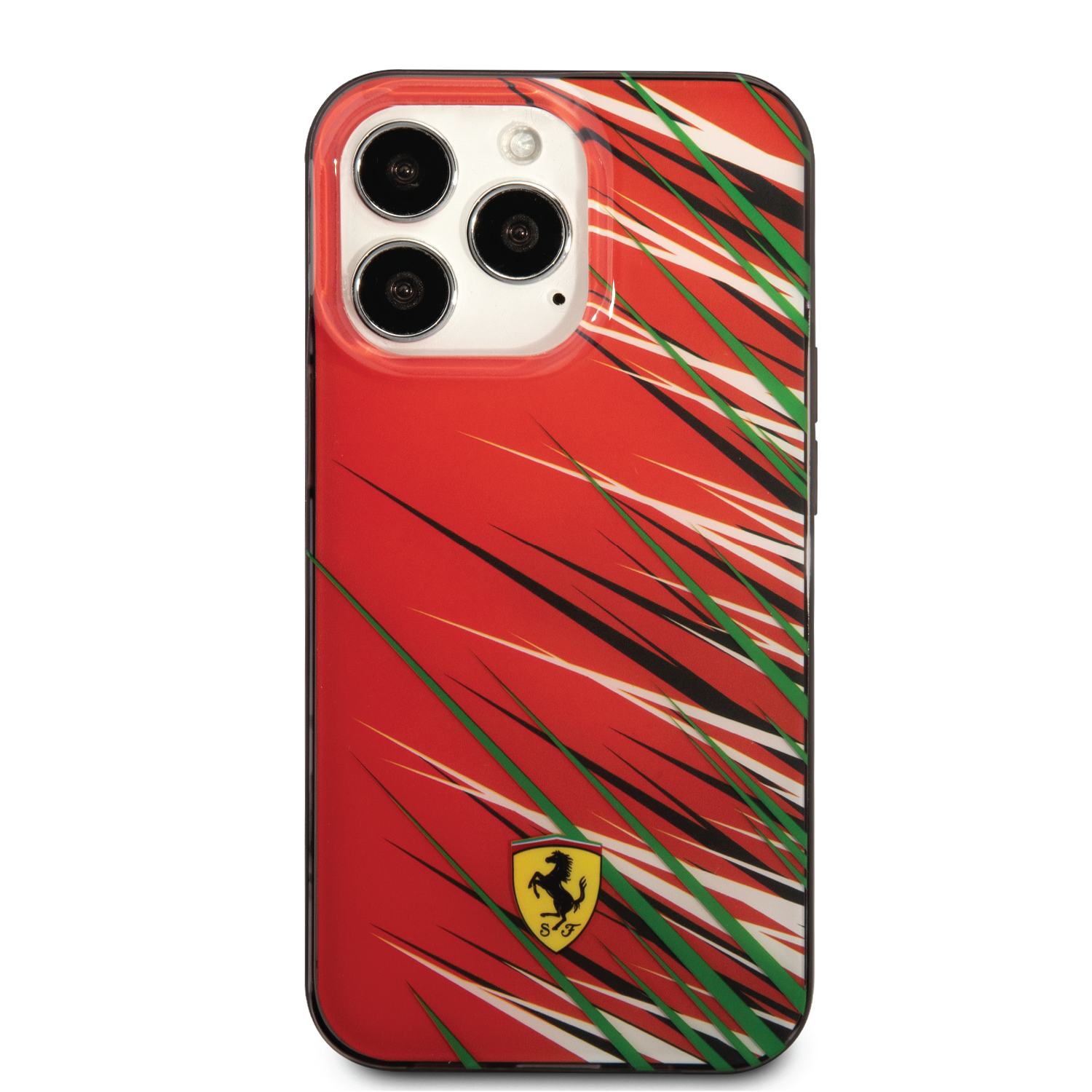 Ferrari PC/TPU Case With Double Layer Grass Print For iPhone 14 Pro
